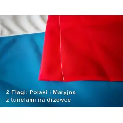 2 Flagi: Maryjna i Polski 90 x 150 cm