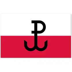 Polska Walcząca Flaga 90 x 150 cm z tunelem na drzewiec